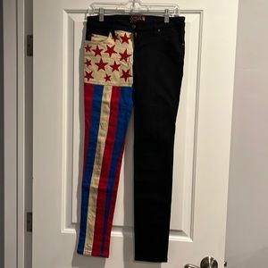 Tripp NYC skinny jeans black and American flag size 27/5
